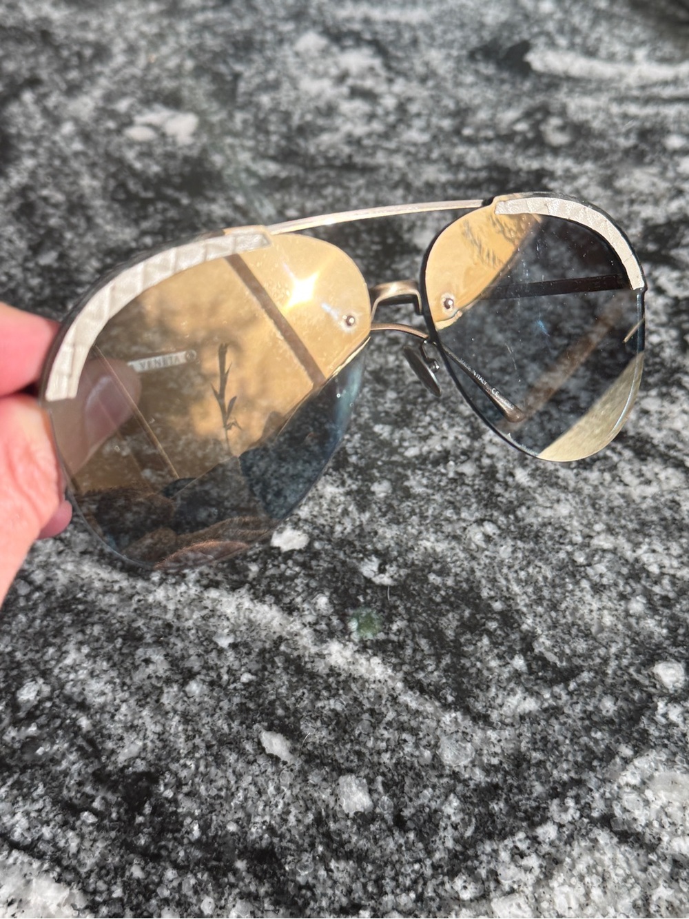 Bottega Veneta Aviator Sunglasses in Gold